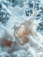 A splash of milk is seen in the water photo