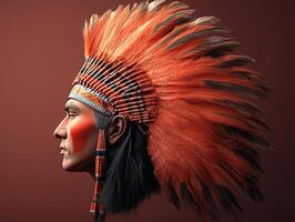 An indian man with an orange headdress photo