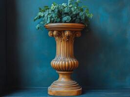 A vase with a plant in it photo