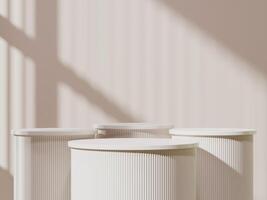 Cylinder Display Stand in a Softly Lit Shadowed Scene photo
