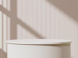 Modern Cylinder Podium with Window Shadows for Showcase photo