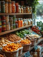 A store filled with a variety of vegetables and fruits photo