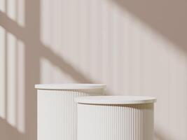 Cylindrical Product Display Stand with Window Shadow Backdrop photo