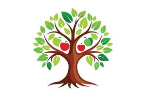 A apple tree graphic design, perfect for educational resources. vector