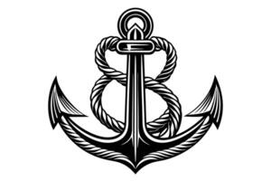 Black and White Anchor Graphic Design vector