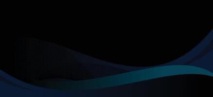 Black background with dark soft blue waves. copy space background for banner or poster vector