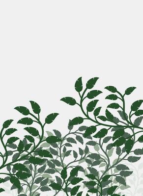 Abstract dense green leaf illustration. Natural background with place for text