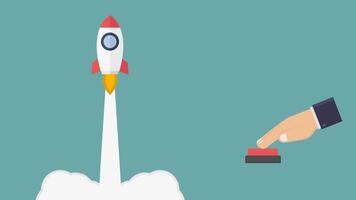 Hand push button rocket launch video