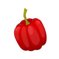 Red sweet pepper in flat design. illustration isolated. vector