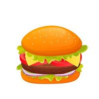 Burger in flat design. illustration isolated. vector