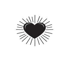 heart icon with rays of light vector