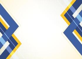 Blue and yellow geometry shape in both side with light color fill vector