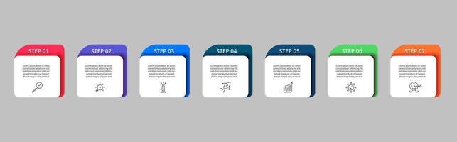 Infographic design business template with icons and 7 seven options or steps. vector