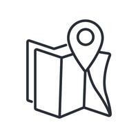 map icon. .Editable stroke.linear style sign for use web vector