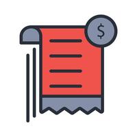 receipt icon. .Editable stroke.linear style sign vector