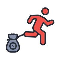 debt icon. .Editable stroke.linear style sign for use web. vector