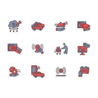 On-demand icon set..Editable stroke.linear style sign for use web vector