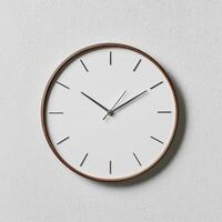 Modern minimalist wall clock with wooden frame photo