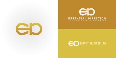 The sophisticated logo design features the initials ED elegantly intertwined, creating a unique and visually striking symbol that evokes a sense of interconnectedness and strategic thinking. vector