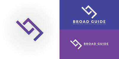 The dynamic logo design features the initials BG creatively intertwined, creating a unique and visually striking symbol that evokes a sense of growth, progress, and strategic direction. vector