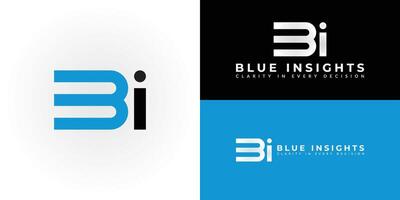 The dynamic logo design features the initials B and I creatively intertwined, creating a unique and visually striking symbol that evokes a sense of insight, innovation, and strategic thinking. vector