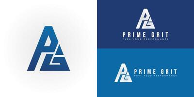 The dynamic logo design features the initials PG creatively integrated within a powerful triangular shape, creating a unique and visually striking symbol that evokes a sense of strength and stability vector