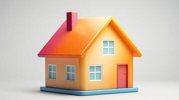 Realistic 3D house rendering for architectural projects photo