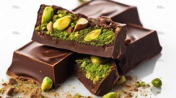 Chocolate with cocoa and like coconut and mango photo