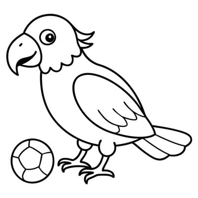 Black and White Parrot Drawing for Coloring Fun
