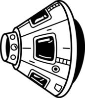 A hand drawn icon of space module vector