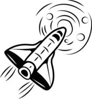 Space shuttle icon in hand drawn style vector