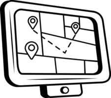 Gps navigation system icon in drawing style vector