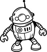 Space robot icon in drawing style vector