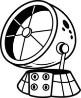 Space communication device icon in drawing style vector
