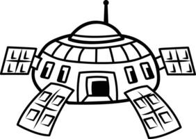 Space base icon in doodle style vector