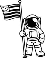 Astronaut mission icon in drawing style vector