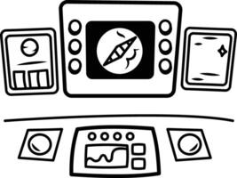 Space control icon in hand drawn style vector