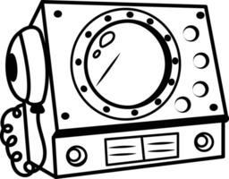 Communication device icon in drawing style vector