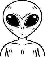 A sketchy style icon of space alien vector