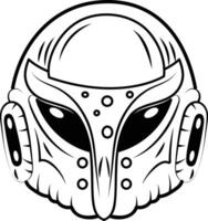 Alien helmet icon in drawing style vector