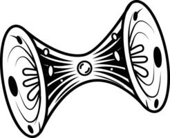 Space wormhole icon in doodle style vector