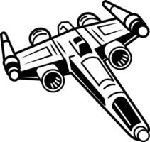 Space aircraft icon in sketchy style vector