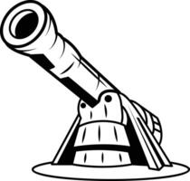 A sketchy style icon of space cannon vector