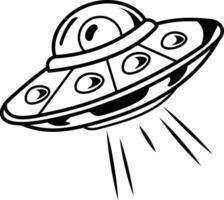 A hand draw icon of alien spaceship vector