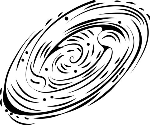 Milky way galaxy icon in doodle style
