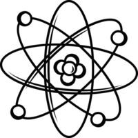 Atom particle icon in doodle style vector