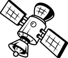 Artificial satellite icon in doodle style vector