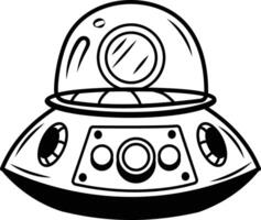 A hand drawn icon of travel machine vector