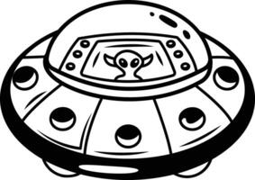 Alien ufo icon in drawing style vector