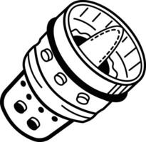 Plasma thruster icon in doodle style vector